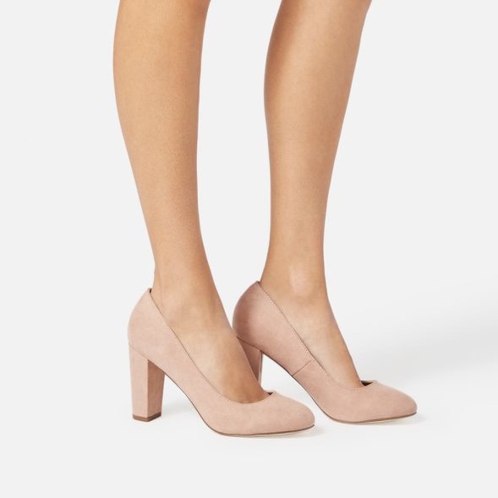 JustFab Lavine Block Heel Pump - Blush
